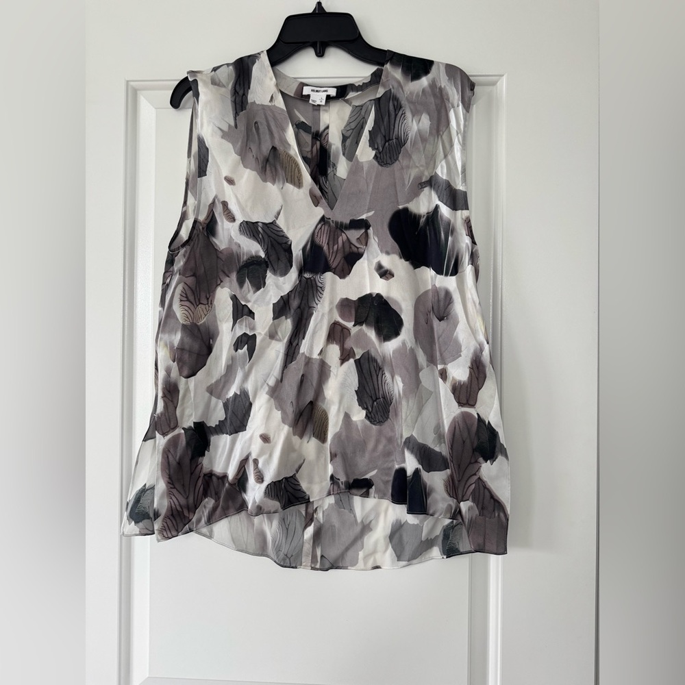HELMUT LANG Silk Printed Sleeveless Blouse